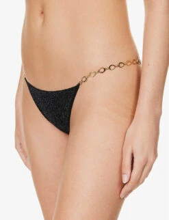 OSEREE Lumière Metallic-weave Bikini Set -Reiss Shop R04132767 BLACK ALT03