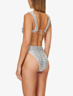 OSEREE Sequin-embellished High-rise Bikini Set -Reiss Shop R04132778 SILVER ALT02