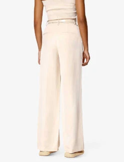By Malina Carlotta Wide-leg High-rise Woven Trousers -Reiss Shop R04133194 VANILLA ALT03