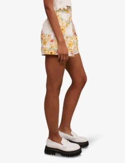 Maje Floral Print High-rise Cotton Shorts 7 Maje Floral Print High-rise Cotton Shorts -Reiss Shop R04133547 IMPRIME ALT02