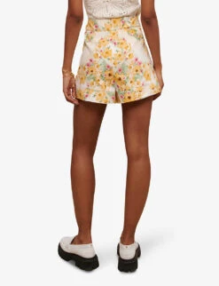 Maje Floral Print High-rise Cotton Shorts 8 Maje Floral Print High-rise Cotton Shorts -Reiss Shop R04133547 IMPRIME ALT03
