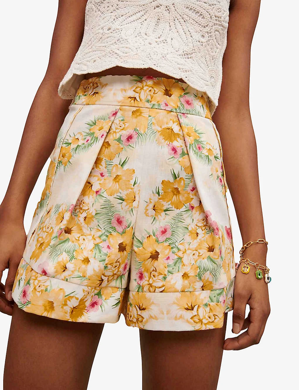 Maje Floral Print High-rise Cotton Shorts 5 Maje Floral Print High-rise Cotton Shorts - Image 5