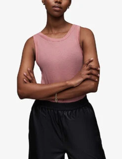 AllSaints Rina Round-neck Stretch-woven Tank Top -Reiss Shop R04134780 SOFTPINK ALT02
