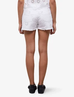 THE KOOPLES Embroidered Cut-off Denim Shorts -Reiss Shop R04135421 WHI01 ALT03