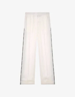 THE KOOPLES Python-pattern Straight-leg Mid-rise Jacquard Trousers