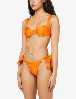 Faithfull The Brand Sol Ruched Bikini Top -Reiss Shop R04135569 TURMERIC ALT02