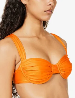 Faithfull The Brand Sol Ruched Bikini Top -Reiss Shop R04135569 TURMERIC ALT04