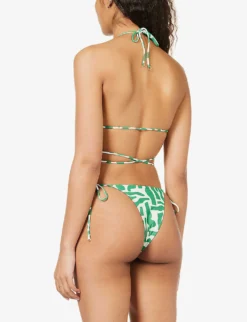 Faithfull The Brand Marzia Abstract-print Stretch-recycled Polyamide Bikini Top -Reiss Shop R04135572 TULLIPRINTGREEN ALT03