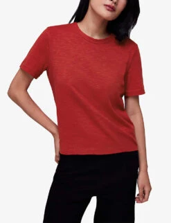 Whistles Emily Ultimate Cotton-jersey T-shirt 7 Whistles Emily Ultimate Cotton-jersey T-shirt -Reiss Shop R04135832 RED ALT02