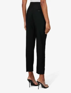 Alexander McQueen Sliced Tapered-leg Mid-rise Wool Trousers -Reiss Shop R04136236 BLACK ALT03