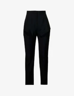 Alexander McQueen Sliced Tapered-leg Mid-rise Wool Trousers