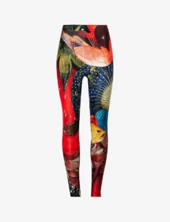 Alexander McQueen Abstract-print High-rise Stretch-woven Leggings