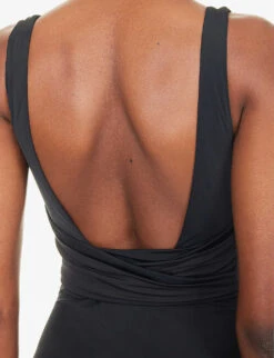 Zimmermann Raie Plunge-neck Ruched Swimsuit -Reiss Shop R04136568 NOIR ALT04