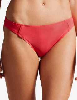 Ted Baker Shanees Logo-embellished Low-rise Bikini Bottoms -Reiss Shop R04136805 CORAL ALT02