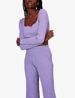 Whistles Wide-leg High-rise Recycled Polyester-blend Trousers -Reiss Shop R04137010 LILAC ALT04