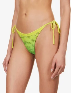 SELF PORTRAIT Crystal-embellished Gradient-pattern Bikini Bottoms -Reiss Shop R04137718 GREEN ALT04