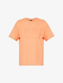 P.E NATION Heads Up Logo-print Organic-cotton T-shirt