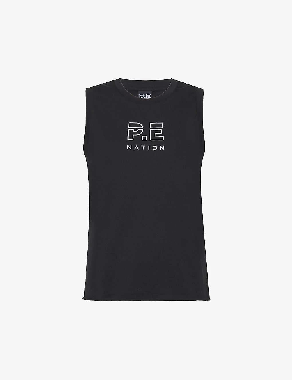 P.E NATION Shuffle Brand-print Organic-cotton Tank Top 1 P.E NATION Shuffle Brand-print Organic-cotton Tank Top