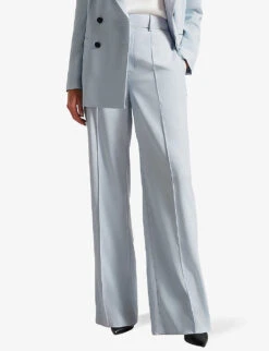 Ted Baker Hidiat Wide-leg High-rise Stretch-woven Trousers 6 Ted Baker Hidiat Wide-leg High-rise Stretch-woven Trousers -Reiss Shop R04139019 BABYBLUE ALT02