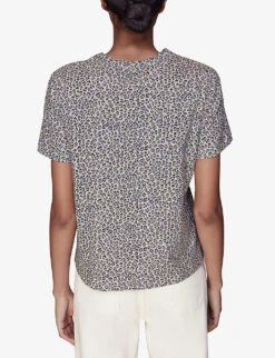 Whistles Dashed Leopard-print Organic-cotton T-shirt -Reiss Shop R04140103 ALT03