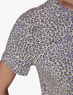 Whistles Dashed Leopard-print Organic-cotton T-shirt -Reiss Shop R04140103 ALT05