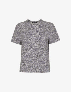 Whistles Dashed Leopard-print Organic-cotton T-shirt