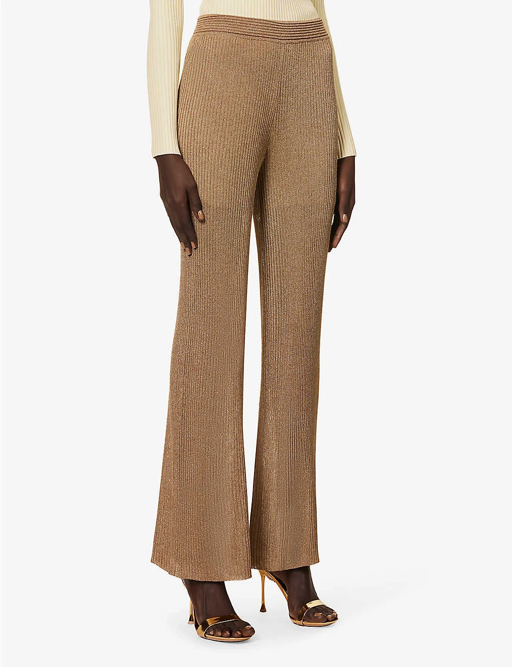 Neriah Wide-leg High-rise Knitted Trousers 3 Neriah Wide-leg High-rise Knitted Trousers - Image 3