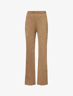 Neriah Wide-leg High-rise Knitted Trousers