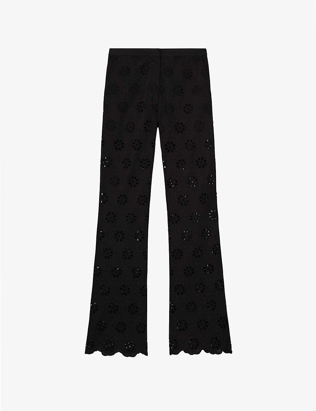 THE KOOPLES Broderie Anglaise Scalloped-hem Cotton Trousers 1 THE KOOPLES Broderie Anglaise Scalloped-hem Cotton Trousers