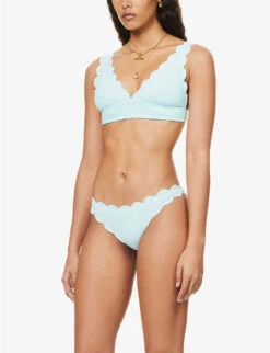 Marysia Santa Clara Scalloped-trim Bikini Top -Reiss Shop R04140984 AZURE ALT02