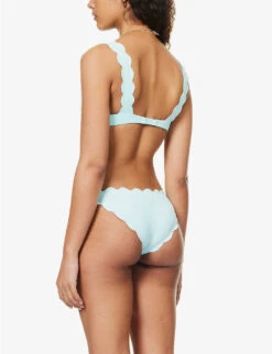 Marysia Santa Clara Scalloped-trim Bikini Top -Reiss Shop R04140984 AZURE ALT03