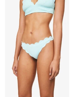 Marysia Antibes Mid-rise Scallop-trim Bikini Bottoms -Reiss Shop R04140992 VIOLETTEAZURE ALT02