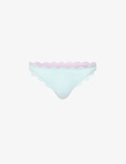Marysia Antibes Mid-rise Scallop-trim Bikini Bottoms