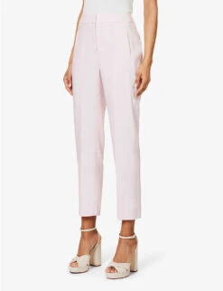 ME AND EM Textured-weave Straight-fit Mid-rise Stretch-woven Blend Trousers -Reiss Shop R04141804 CANDYFLOSSPINK ALT02