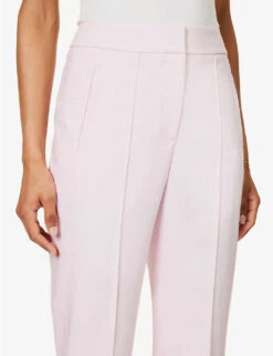 ME AND EM Textured-weave Straight-fit Mid-rise Stretch-woven Blend Trousers -Reiss Shop R04141804 CANDYFLOSSPINK ALT04