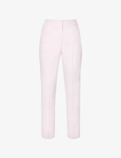 ME AND EM Textured-weave Straight-fit Mid-rise Stretch-woven Blend Trousers