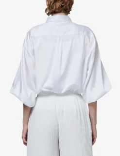 Balloon-sleeve Oversized-fit Woven Shirt -Reiss Shop R04141927 OFFWHITE ALT03