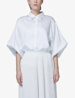 Balloon-sleeve Oversized-fit Woven Shirt -Reiss Shop R04141927 OFFWHITE ALT04