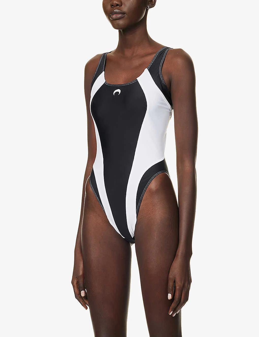 Marine Serre Logo-embossed Panelled Swimsuit 3 Marine Serre Logo-embossed Panelled Swimsuit - Image 3
