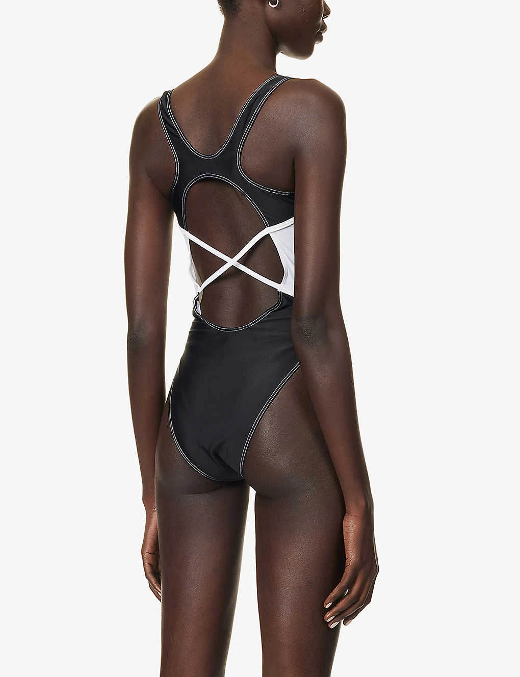 Marine Serre Logo-embossed Panelled Swimsuit 4 Marine Serre Logo-embossed Panelled Swimsuit - Image 4