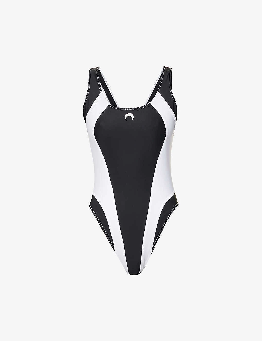 Marine Serre Logo-embossed Panelled Swimsuit 1 Marine Serre Logo-embossed Panelled Swimsuit