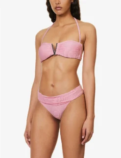 Sicily V-neck Stretch-recycled Polyamide Bikini Top -Reiss Shop R04142190 PNKPNK ALT02