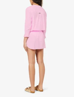 Sicily Self-tie Cotton Tunic 8 Sicily Self-tie Cotton Tunic -Reiss Shop R04142193 PNKPNK ALT03