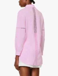 Sicily Braided-trim Cotton Shirt -Reiss Shop R04142194 PNKPNK ALT03