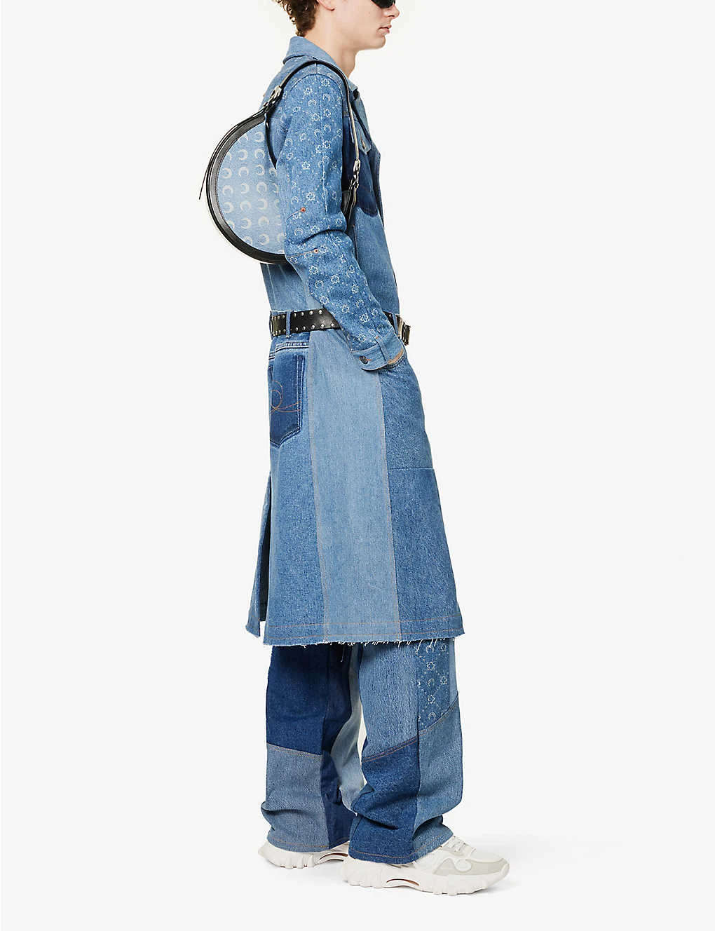 Marine Serre Pardessus Contrast-panel Regular-fit Denim Jacket 2 Marine Serre Pardessus Contrast-panel Regular-fit Denim Jacket - Image 2