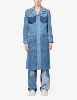 Marine Serre Pardessus Contrast-panel Regular-fit Denim Jacket 8 Marine Serre Pardessus Contrast-panel Regular-fit Denim Jacket -Reiss Shop R04143629 DARKBLUEMOONOGRAM ALT02