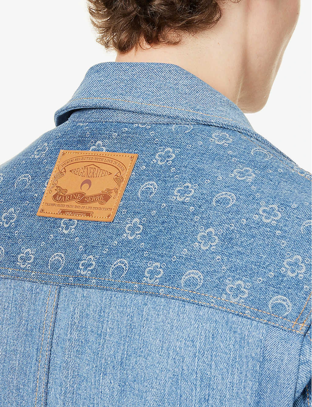 Marine Serre Pardessus Contrast-panel Regular-fit Denim Jacket 5 Marine Serre Pardessus Contrast-panel Regular-fit Denim Jacket - Image 5