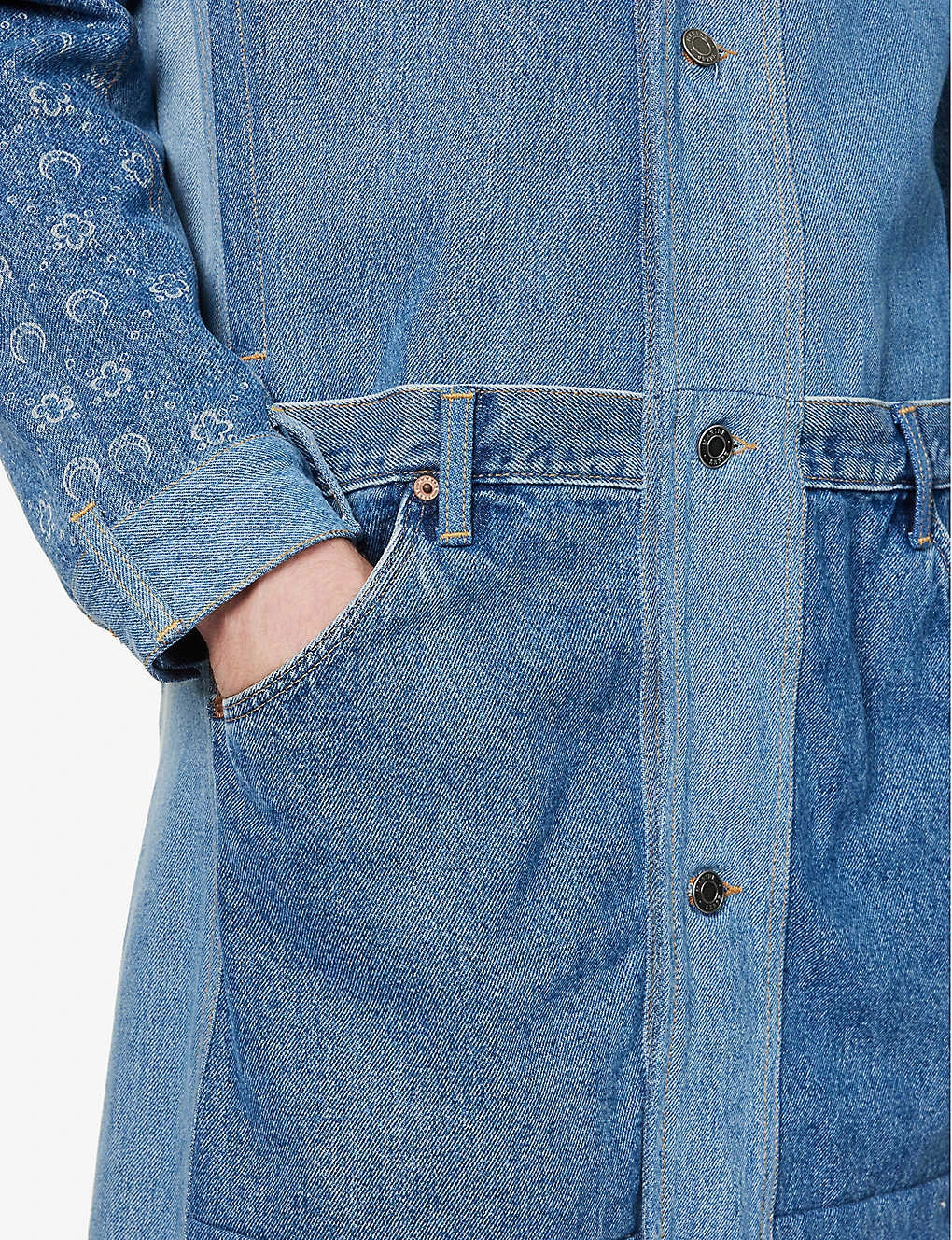 Marine Serre Pardessus Contrast-panel Regular-fit Denim Jacket 6 Marine Serre Pardessus Contrast-panel Regular-fit Denim Jacket - Image 6