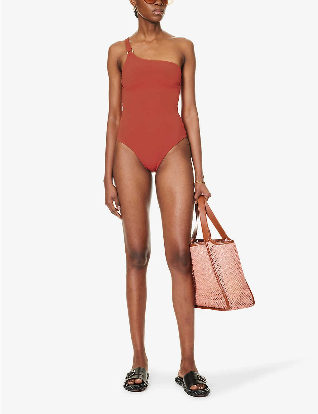 Isla Rib Asymmetric-neck Swimsuit 2 Isla Rib Asymmetric-neck Swimsuit - Image 2