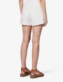 Paige Patrizia Mid-rise Cotton-rayon Blend Shorts 8 Paige Patrizia Mid-rise Cotton-rayon Blend Shorts -Reiss Shop R04144133 CREAM ALT03